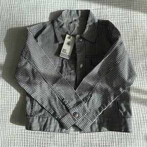 Petit Bateau striped denim jacket NWT